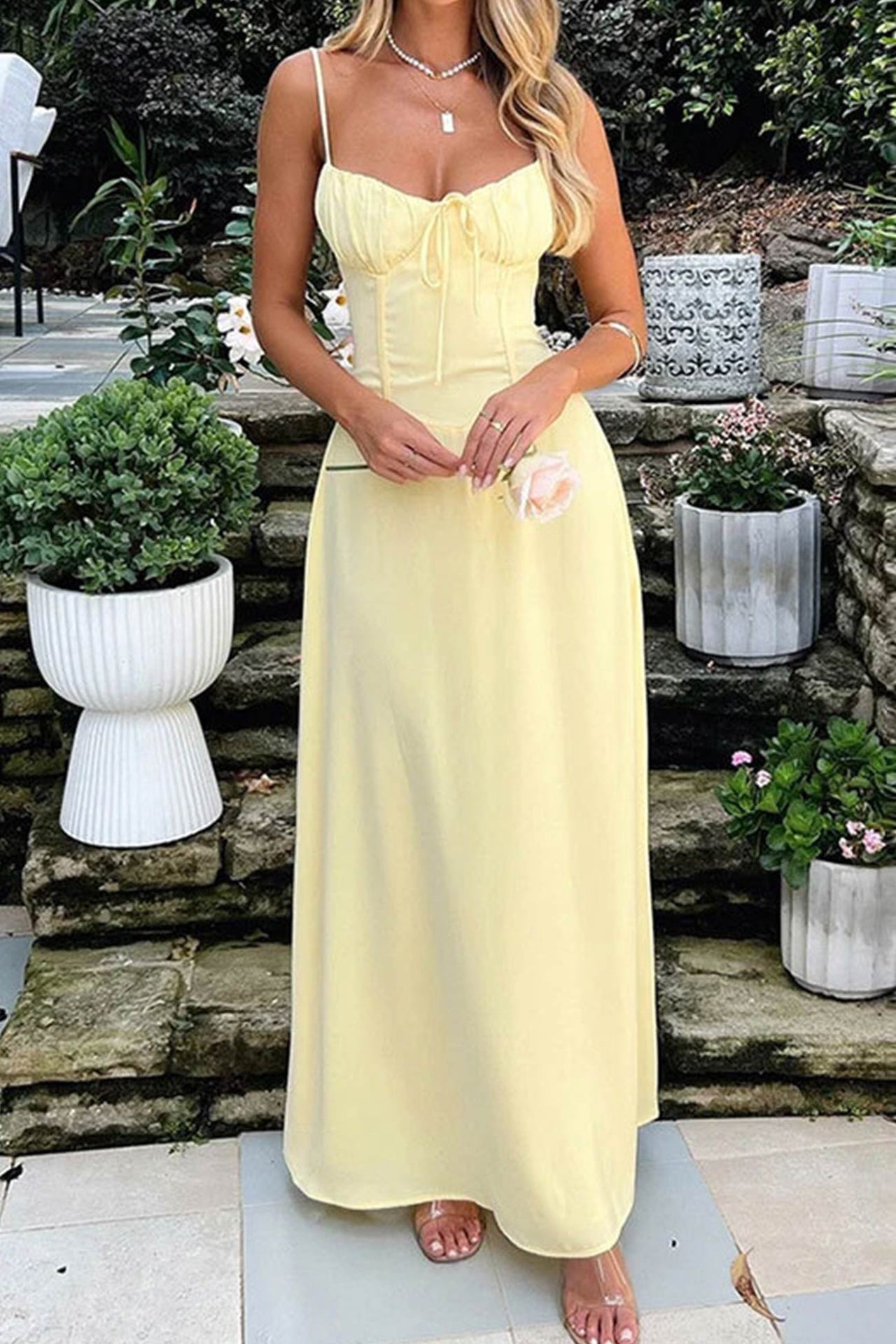 Dysera Dress | Corset Maxi Dress with Lace-Up Back and Flowing Summer Fit