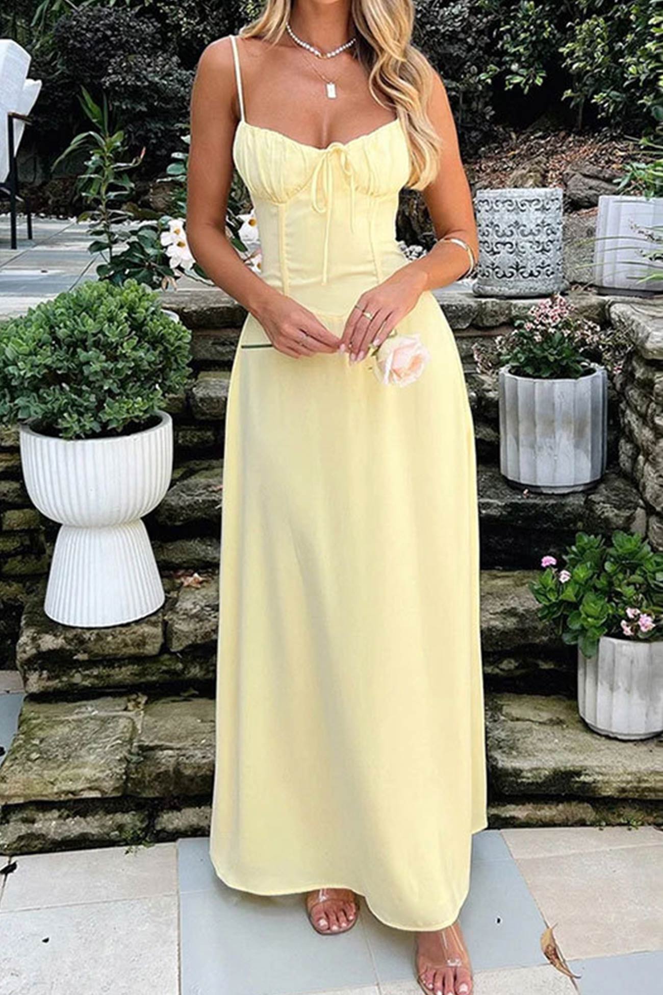 Dysera Dress | Corset Maxi Dress with Lace-Up Back and Flowing Summer Fit