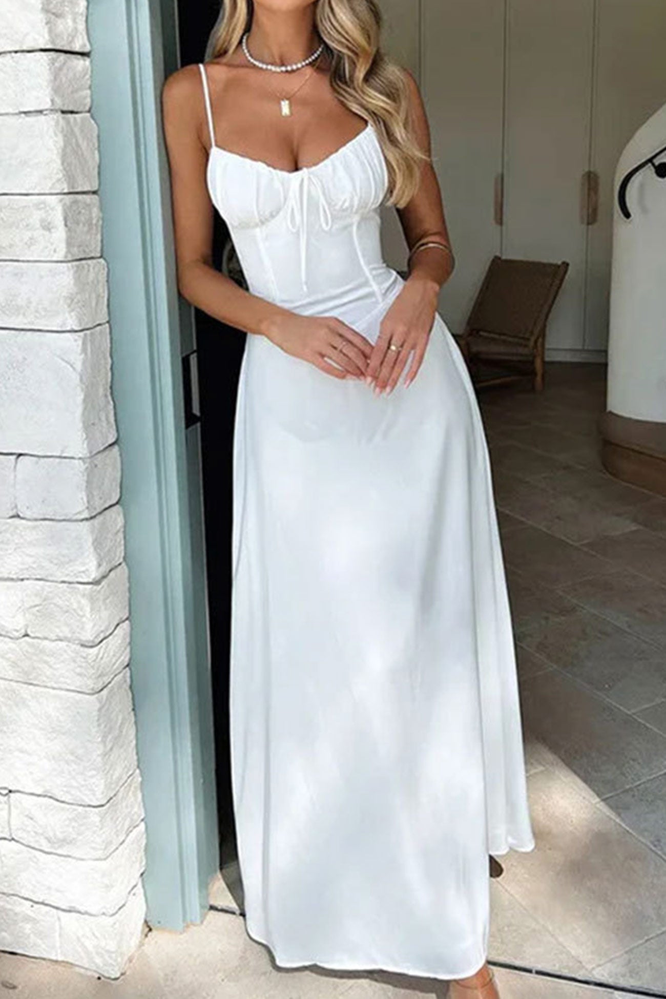Dysera Dress | Corset Maxi Dress with Lace-Up Back and Flowing Summer Fit