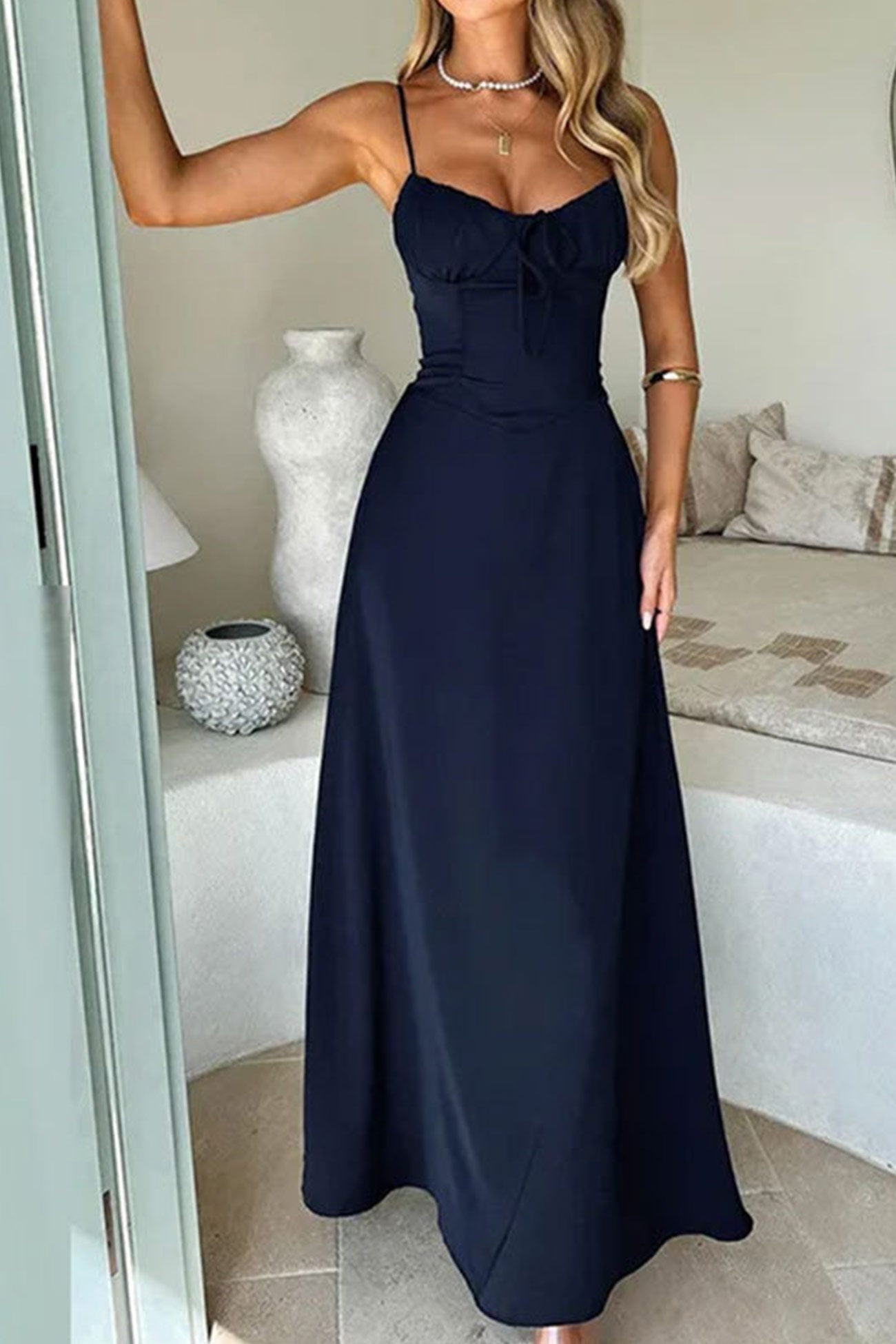 Dysera Dress | Corset Maxi Dress with Lace-Up Back and Flowing Summer Fit