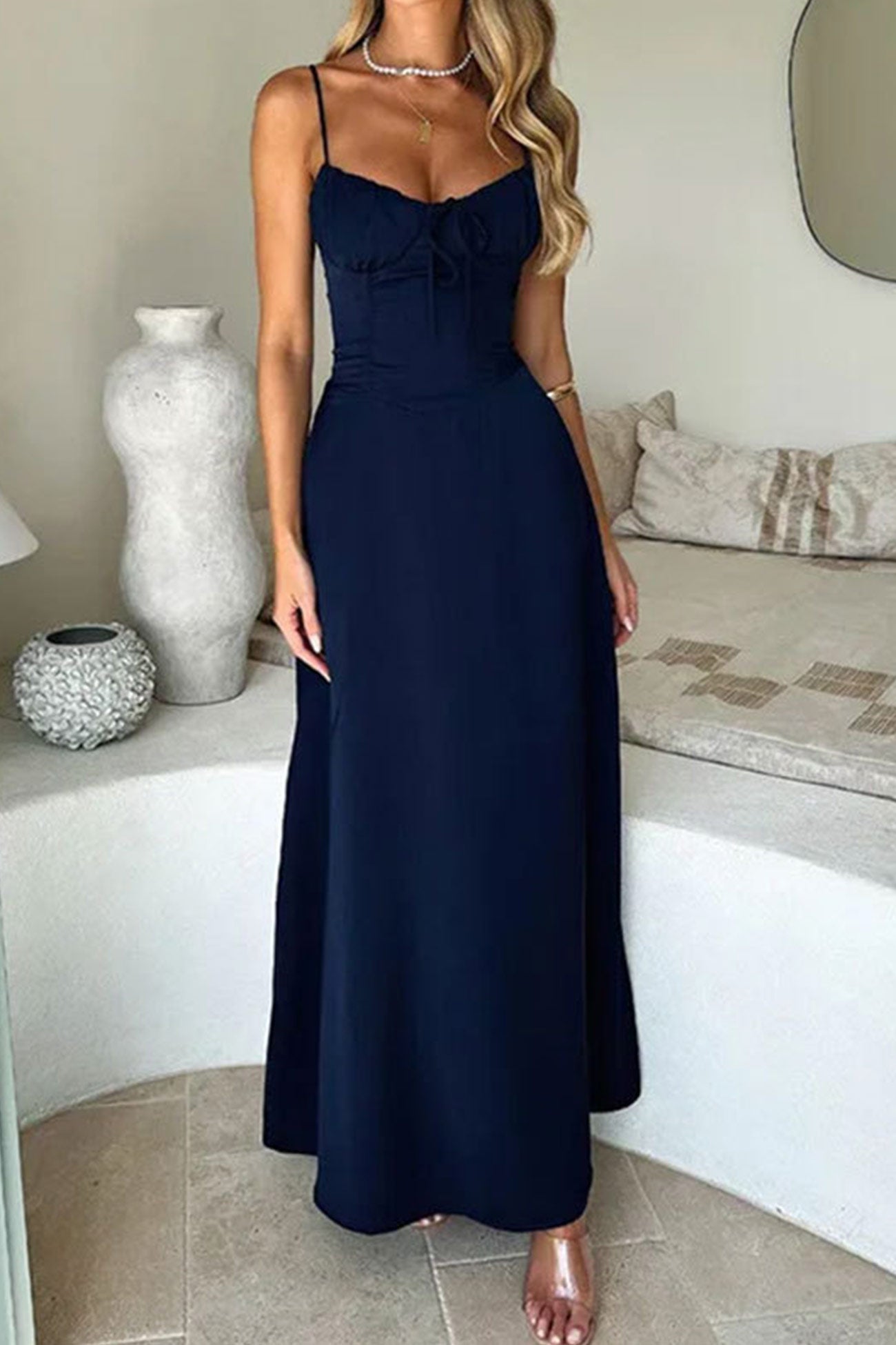 Dysera Dress | Corset Maxi Dress with Lace-Up Back and Flowing Summer Fit