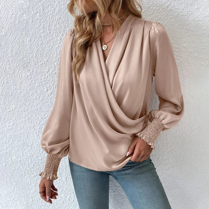 Eleanor Blouse | Elegant Crossover Pullover Blouse