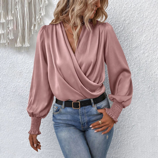 Eleanor Blouse | Elegant Crossover Pullover Blouse