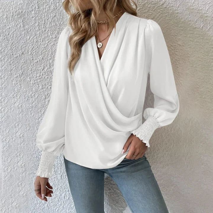 Eleanor Blouse | Elegant Crossover Pullover Blouse