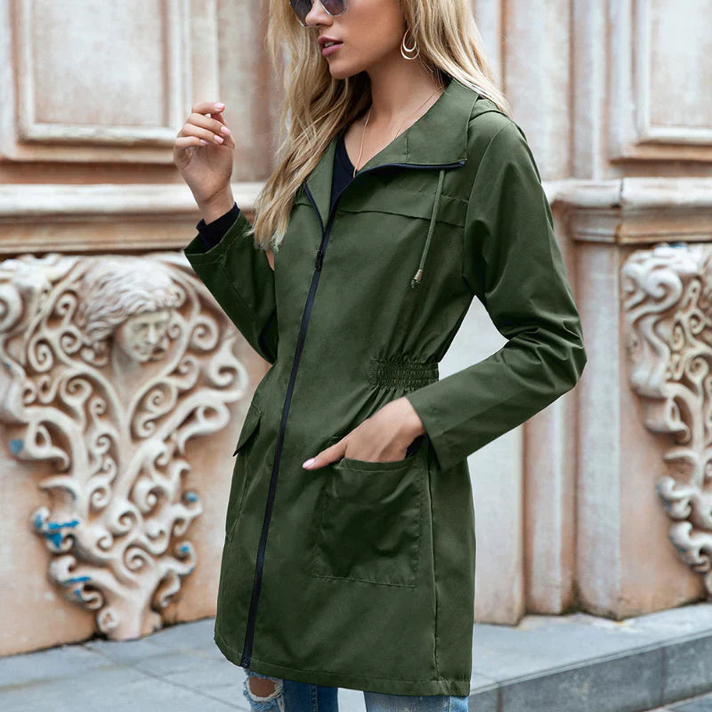 Eloise Raincoat | Lightweight Long Hooded Raincoat for Women