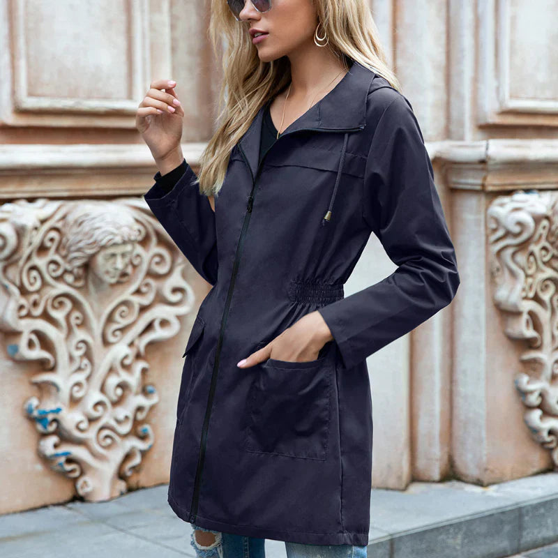 Eloise Raincoat | Lightweight Long Hooded Raincoat for Women