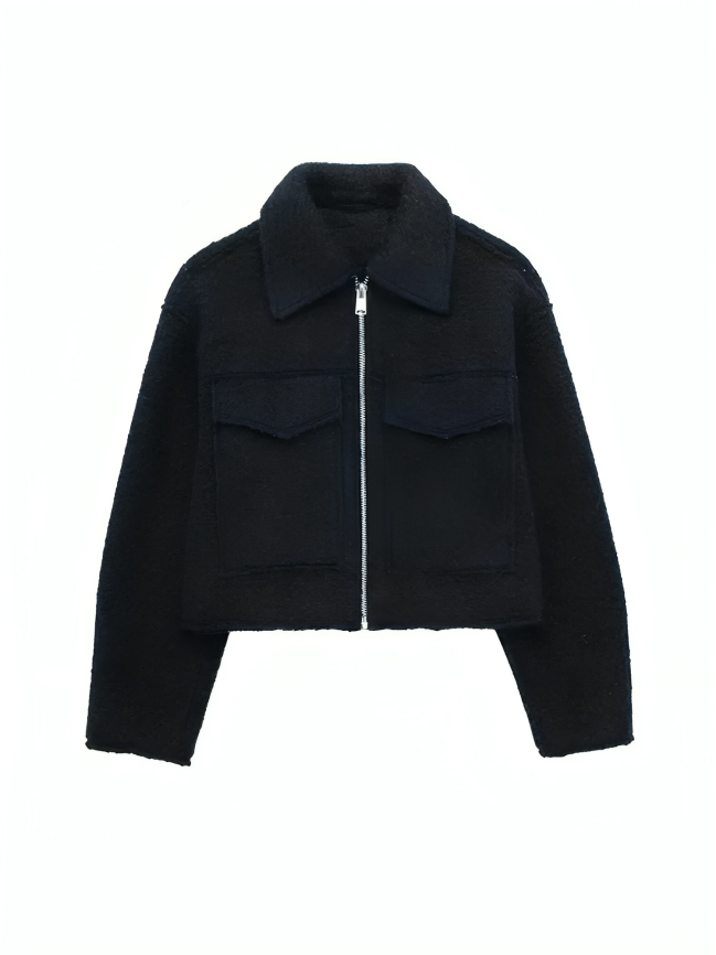 Elsie Bomber Jacket | Short Casual Zipper Jacket