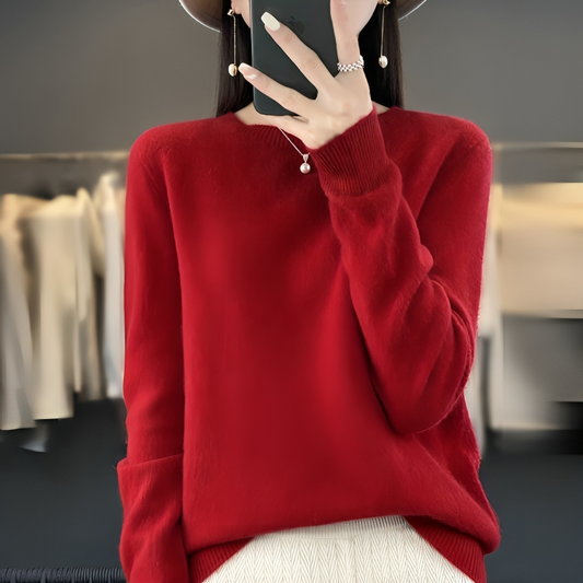 Erin Wool Sweater | Warm O-Neck Pullover