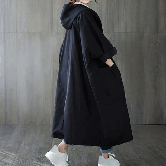 Elisia Coat | Oversized Hooded Trench Coat