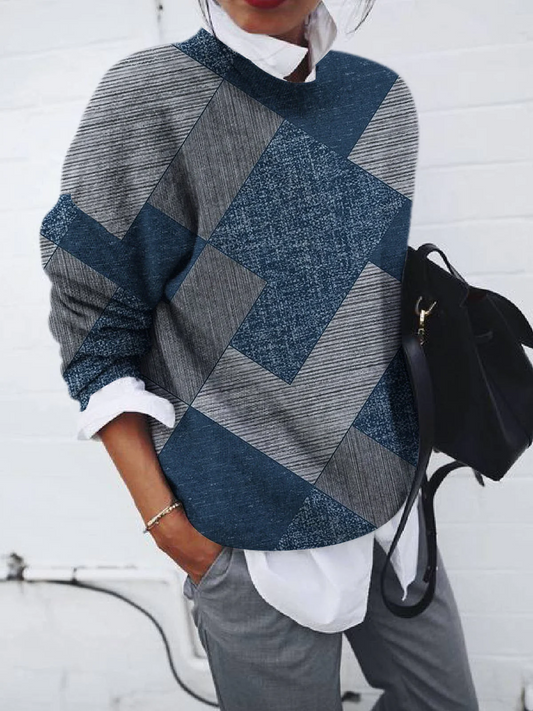 Elodie Sweater | Chic Geometric Printed Sweater