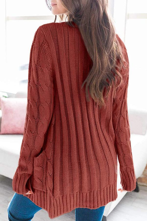 Erica Cardigan | Cozy Cable Knit Button-Up Cardigan