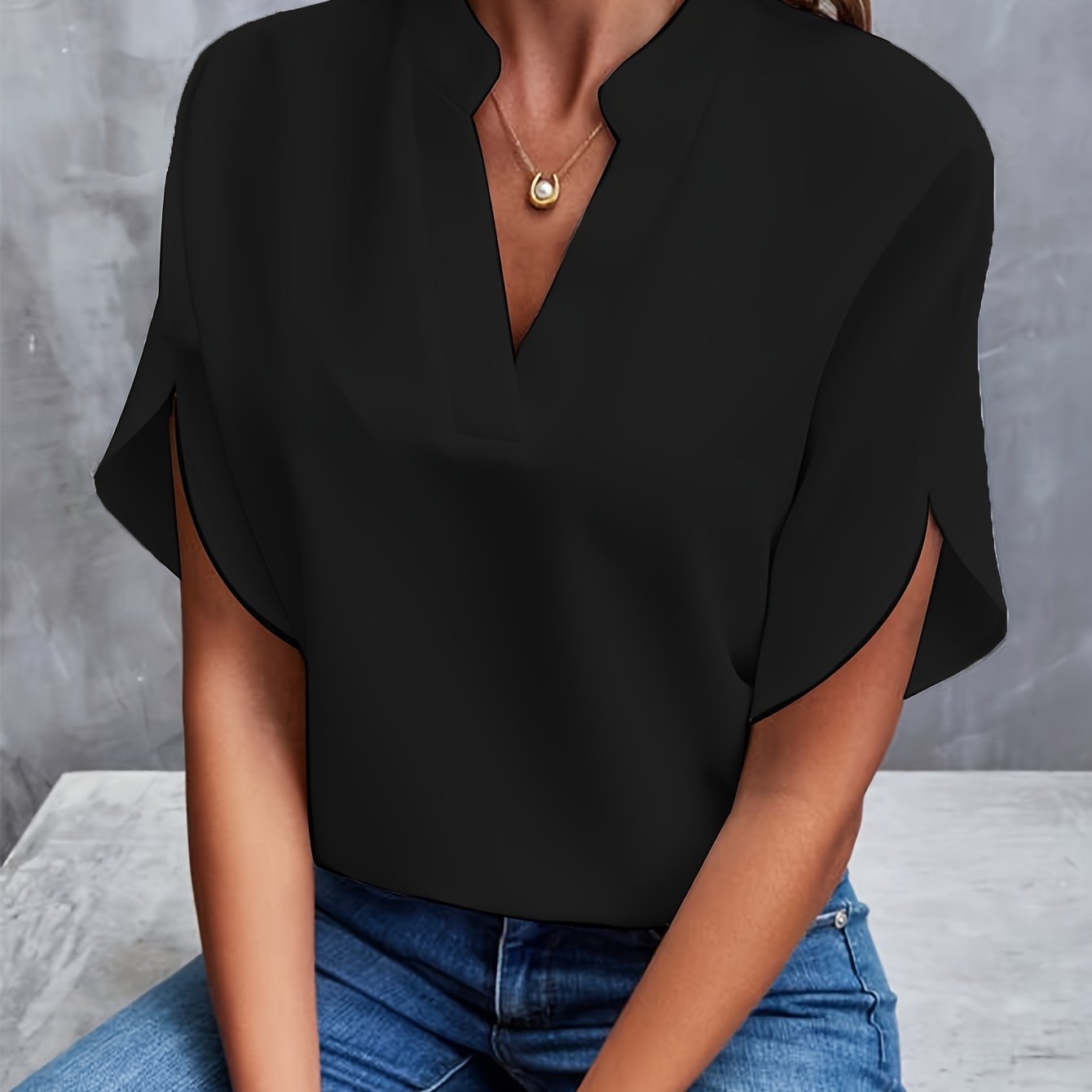 Zandra Blouse | Women’s Lightweight Elegant Blouse with Soft Drape and Classic Collar
