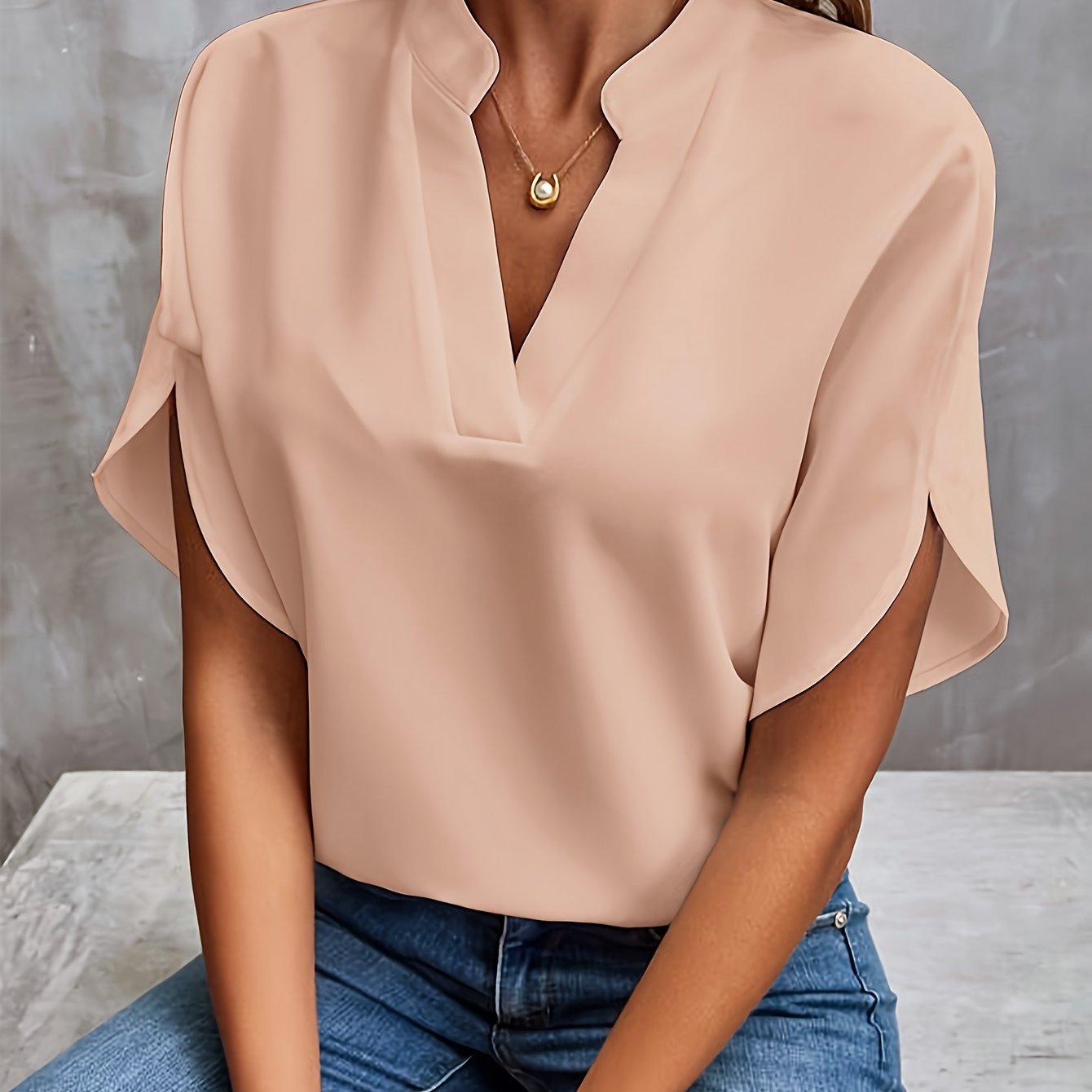 Zandra Blouse | Women’s Lightweight Elegant Blouse with Soft Drape and Classic Collar