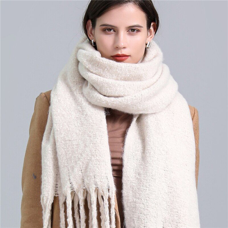 Jacinda Women's Cashmere Plaid Scarf | Warm & Stylish with Tassels