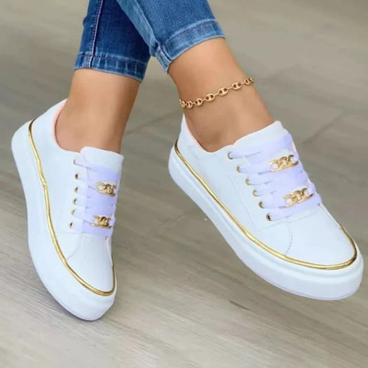 Zahra Trainers | Women’s White Lace-Up Trainers
