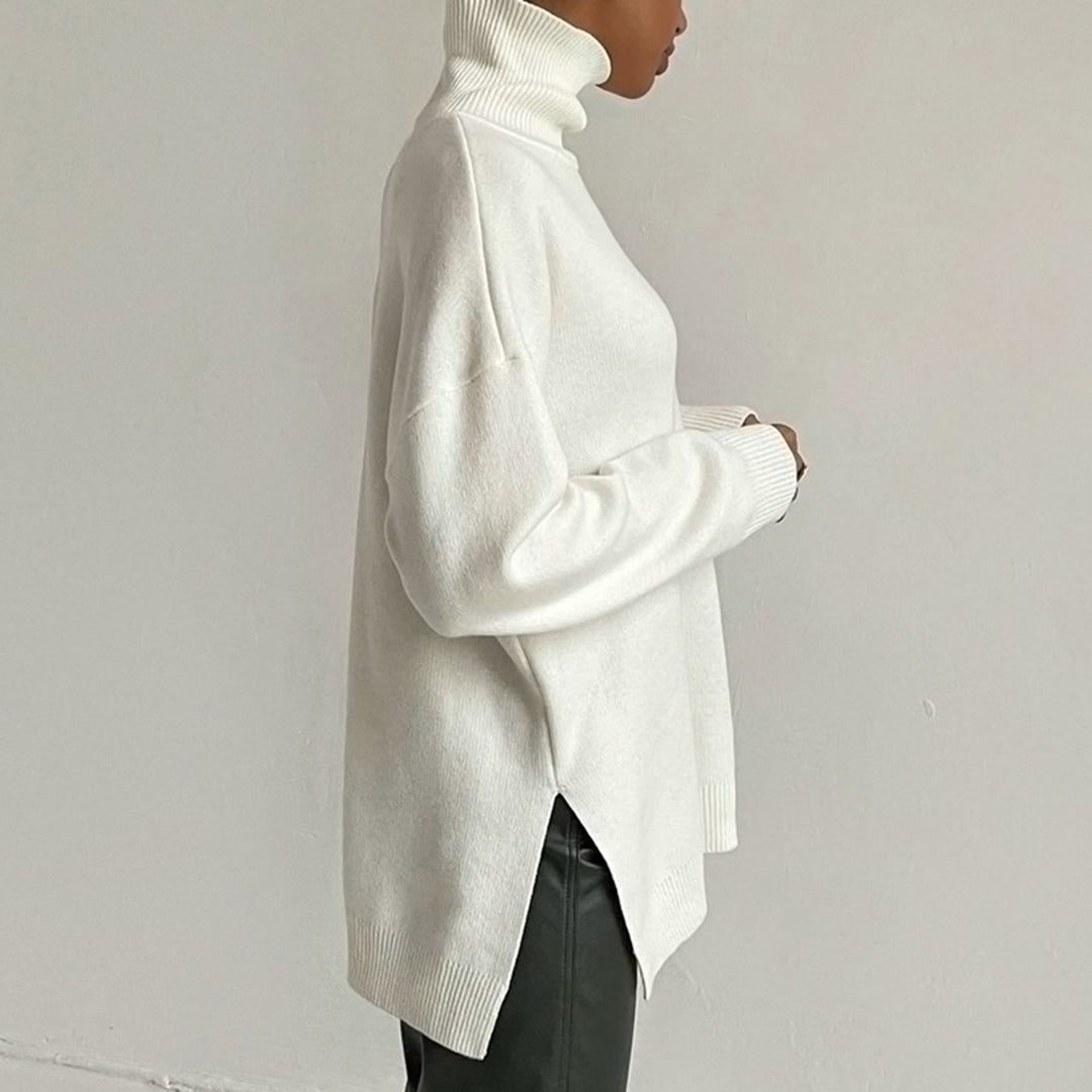 Noelle Jumper | Women's Autumn Oversized Turtleneck Jumper with Side Split