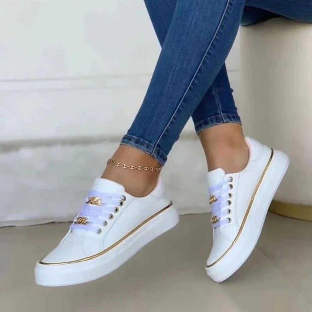 Zahra Trainers | Women’s White Lace-Up Trainers