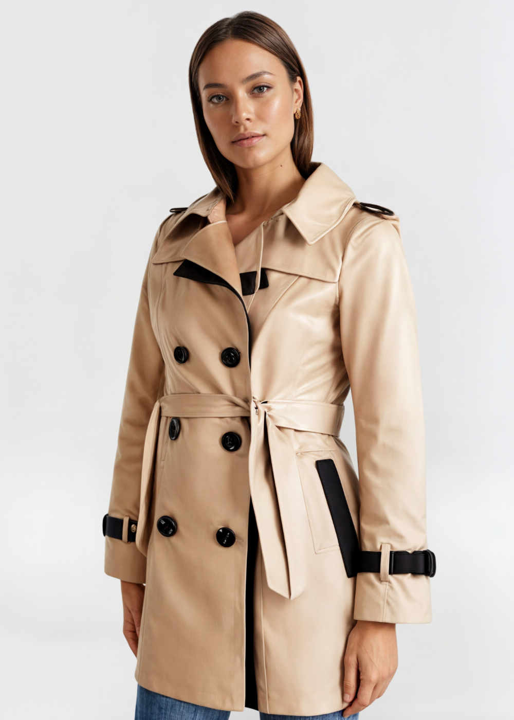 Ragini Trench Coat | Women's Autumn Double-Breasted Trench Coat in Premium Fabric