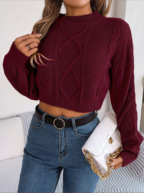Perla Jumper | Women's Autumn Twist Pattern Cropped Knitted Jumper
