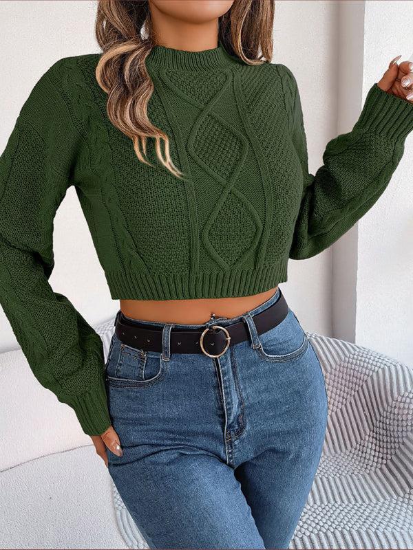 Perla Jumper | Women's Autumn Twist Pattern Cropped Knitted Jumper