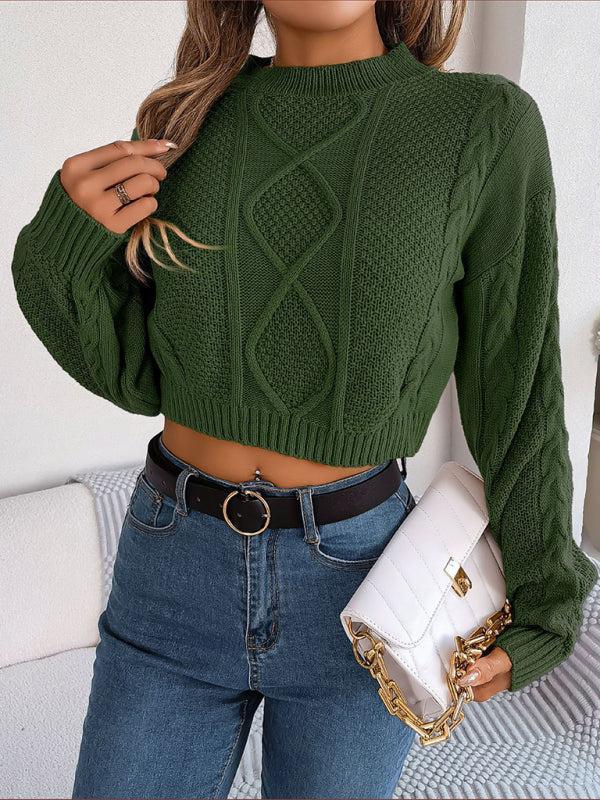 Perla Jumper | Women's Autumn Twist Pattern Cropped Knitted Jumper
