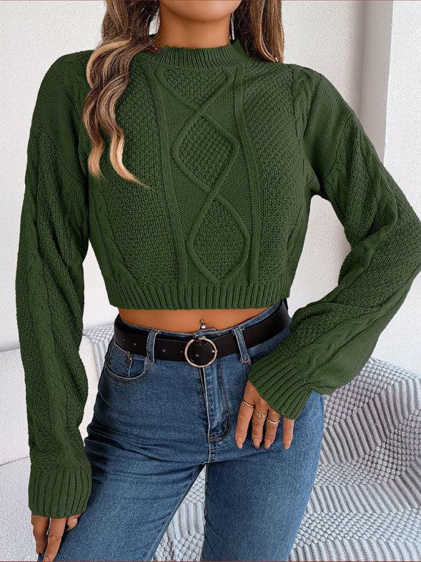 Perla Jumper | Women's Autumn Twist Pattern Cropped Knitted Jumper