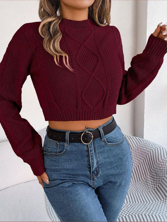 Perla Jumper | Women's Autumn Twist Pattern Cropped Knitted Jumper