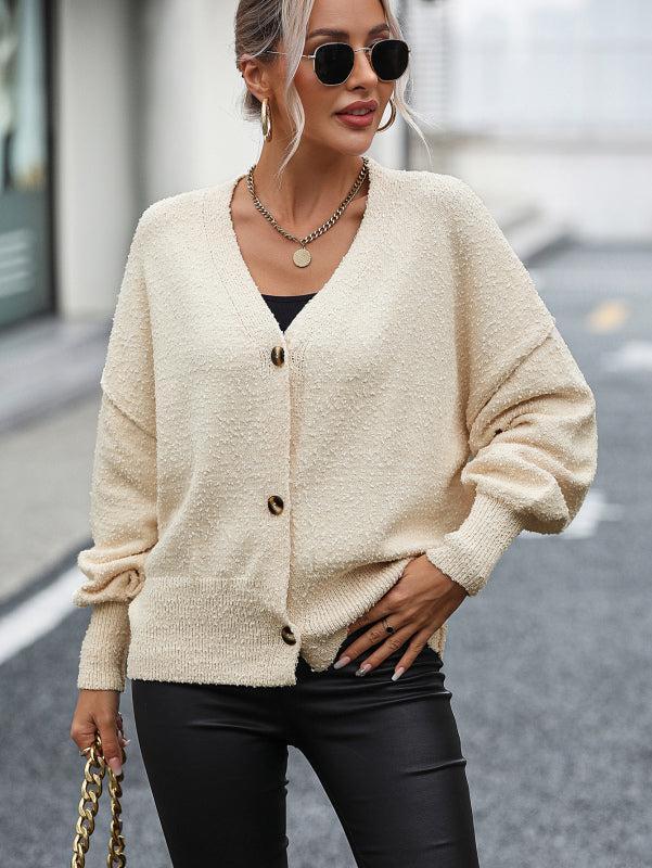 Pauline Cardigan | Women's Autumn V-Neck Button Front Knit Cardigan