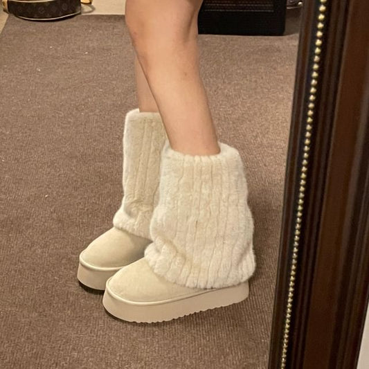 Harriet Fluffy Platform Short Boots | Cozy & Trendy