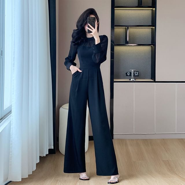 Henrietta Two-Tone Long-Sleeve Jumpsuit | Sleek & Modern Look