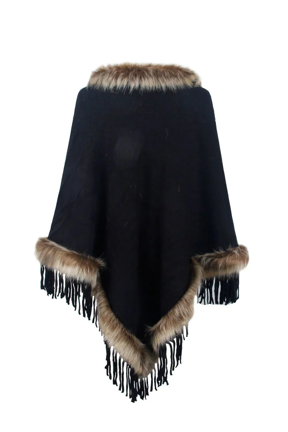 Iri Poncho | Women's Luxurious Winter Poncho with Fringe