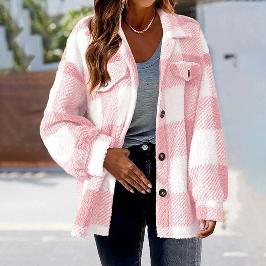 Ozella Coat | Women's Winter Casual Warm Checked Coat
