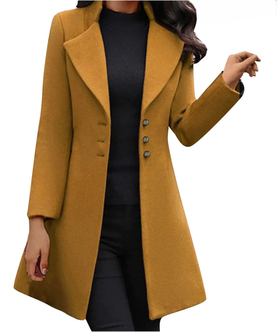 Harlene Coat | Italian Wool Long Sleeve Winter Coat