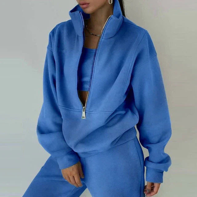 Nadine Sweatshirt | Women's Autumn Half-Zip Tracksuit Set