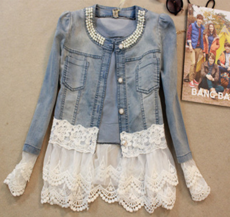 India Jacket | Blue Patchwork Denim Jacket for Women