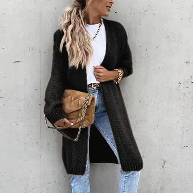 Raphaela Cardigan | Women's Autumn Mid-Length Cashmere Knit Cardigan