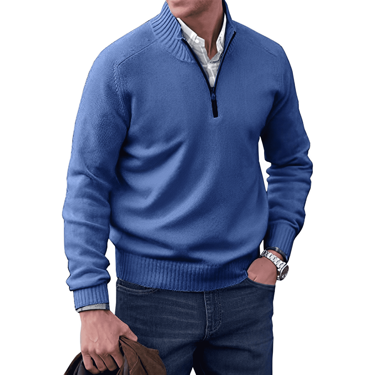 Faelan Men's Sweater | Cashmere Quarter Zip Pullover