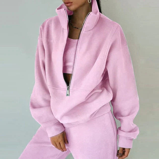 Nadine Sweatshirt | Women's Autumn Half-Zip Tracksuit Set