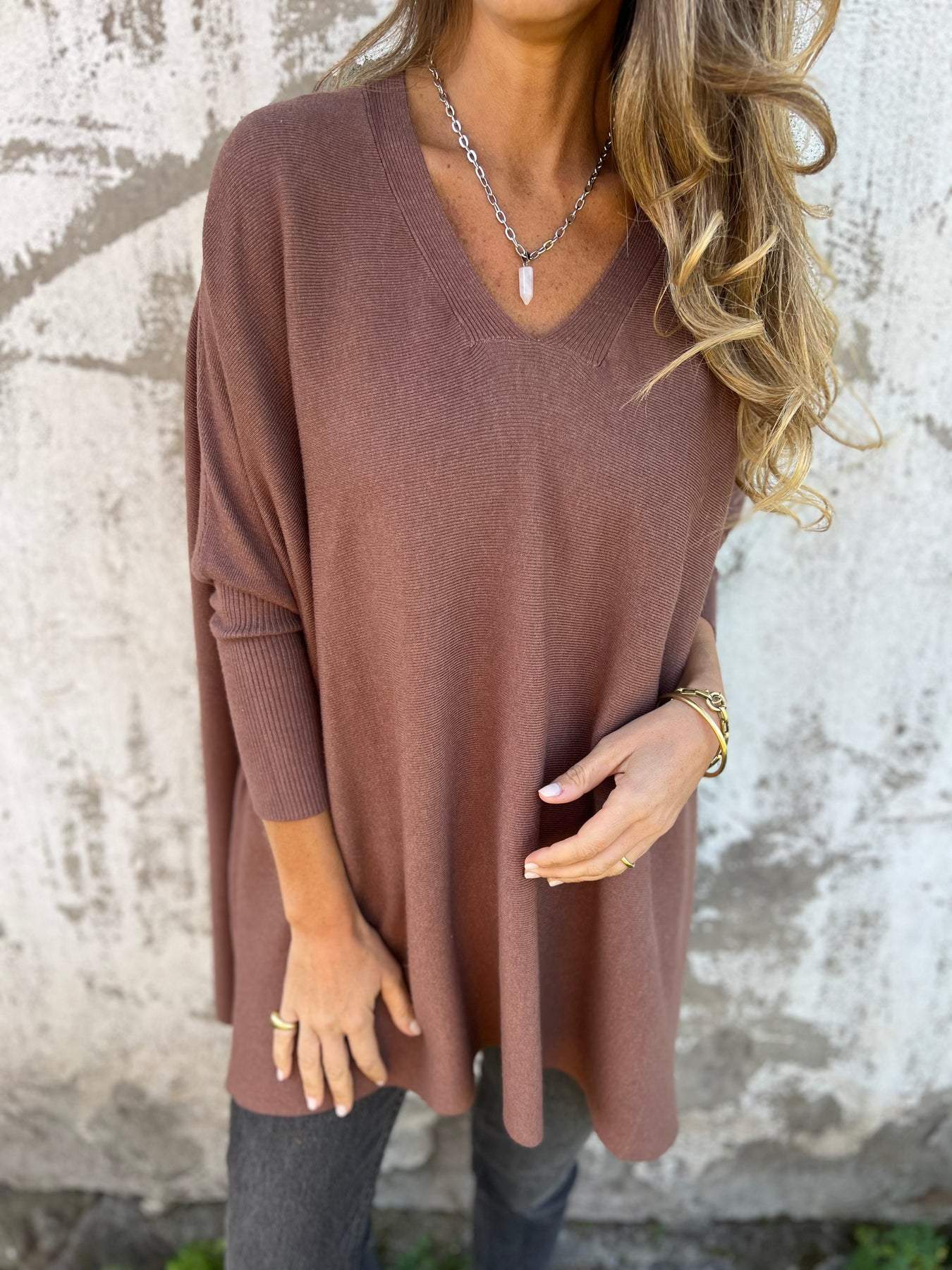 Qiren Jumper | Women's Autumn Oversized Knitted V-Neck Jumper