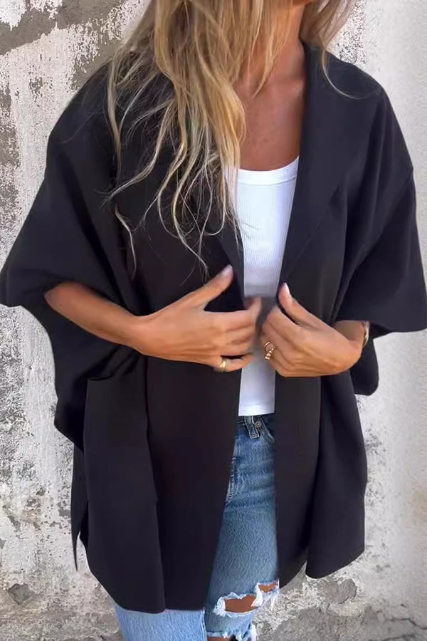 Faith Cape Jacket | Oversized Loose-Fit Cape Jacket