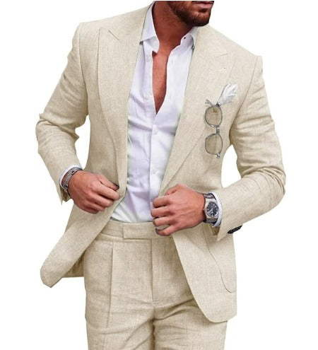 Fenton Men’s Suit | Two-Button Linen Skinny Fit Suit