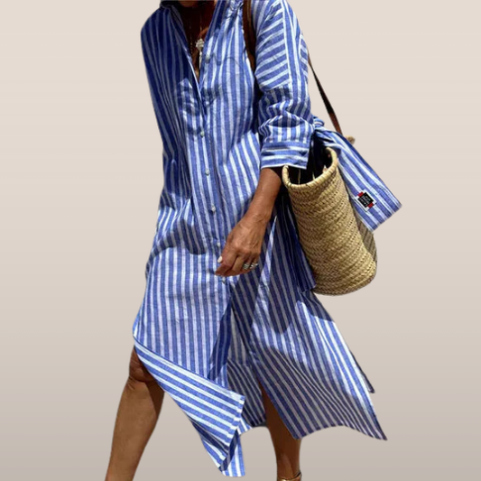 Brianna Shirt Dress | Striped Loose-Fit Airy Summer Dress