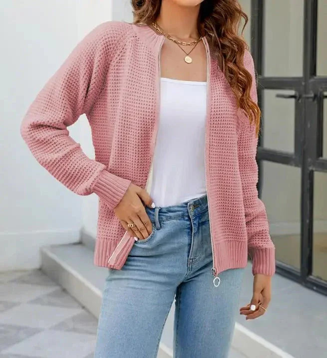 Patrizia Cardigan | Women's Autumn Solid Zip-Up Knit Cardigan