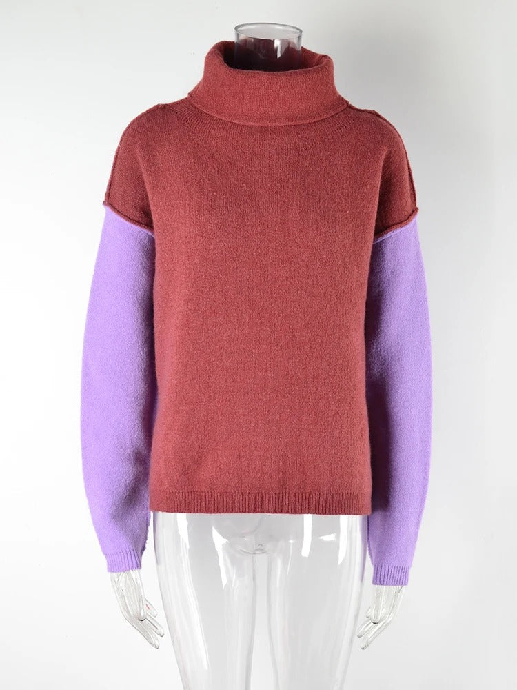 Frederica Turtleneck Sweater | Cozy Roll-Neck Knit Sweater