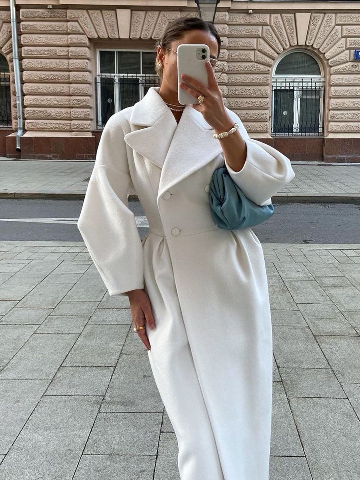 Kelsie Coat | Long Double-Breasted Elegant Layer