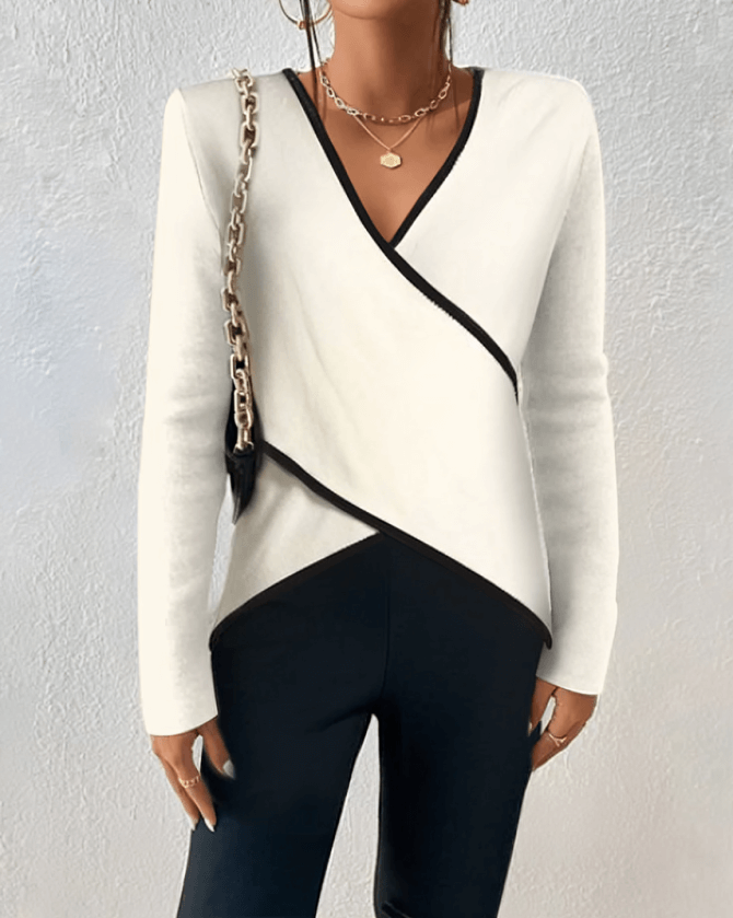 Jenny Sweater | Elegant V-Neck Wrap Sweater for Women