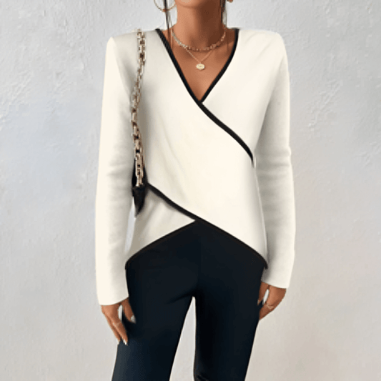 Jenny Sweater | Elegant V-Neck Wrap Sweater for Women