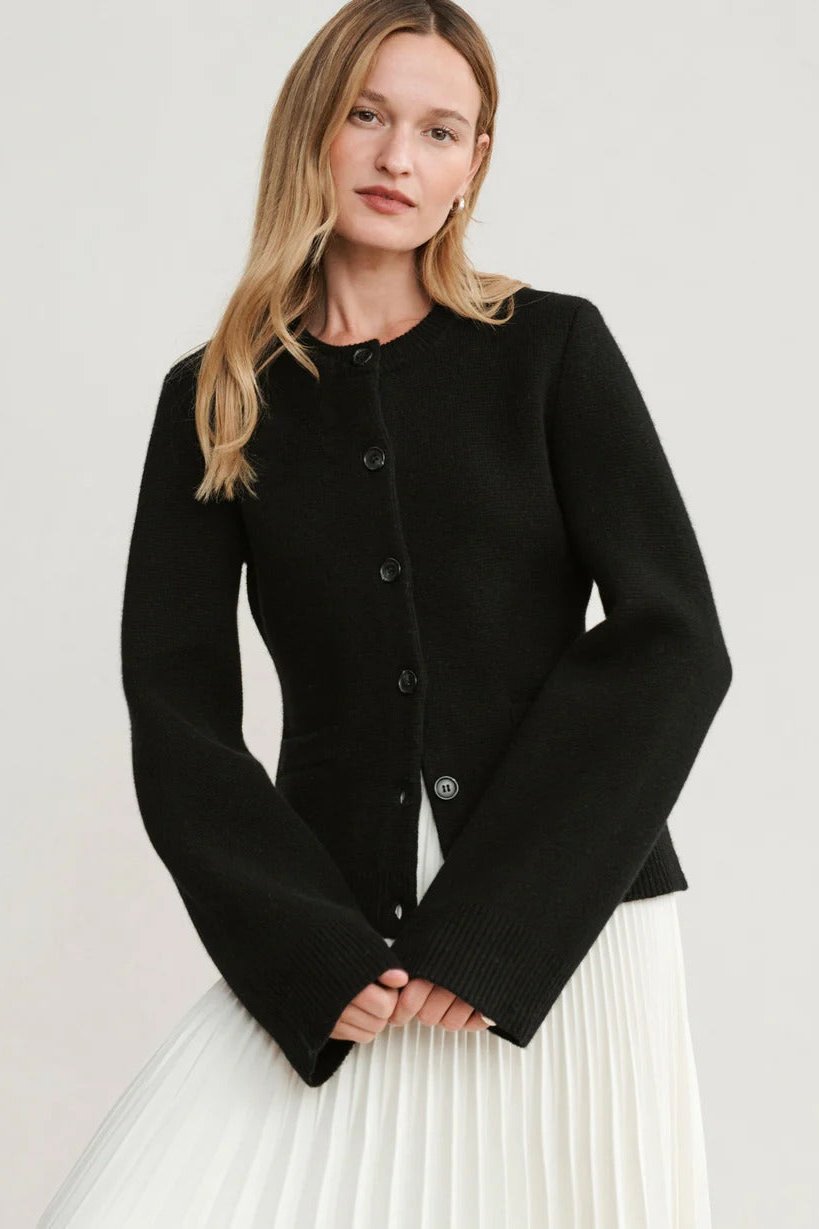 Inah  Cardigan | Women's Button-Front Ribbed Cardigan