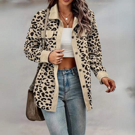 Jane Coat | Women's Elegant Leopard Print Jacket