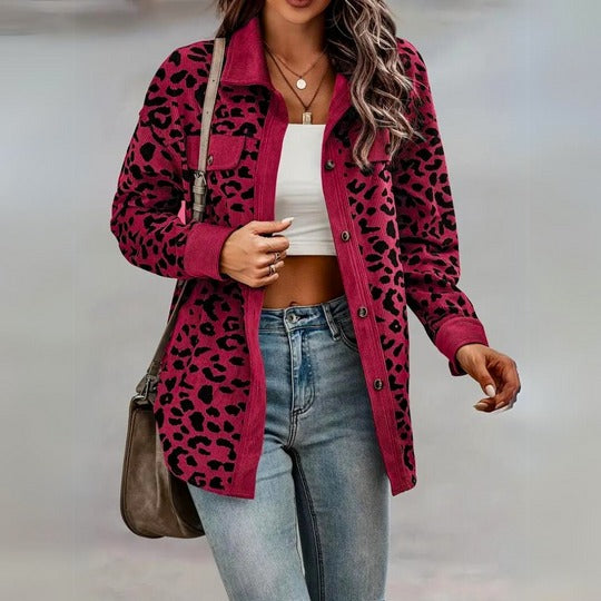 Jane Coat | Women's Elegant Leopard Print Jacket